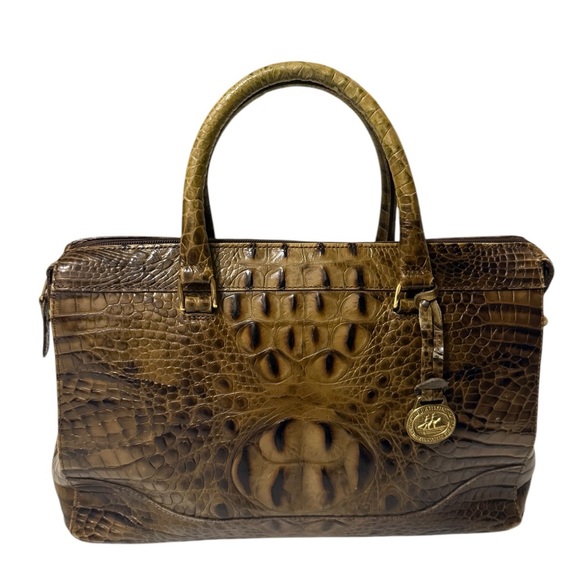 Brown Crocodile Embossed Handbag - Picture 15 of 16